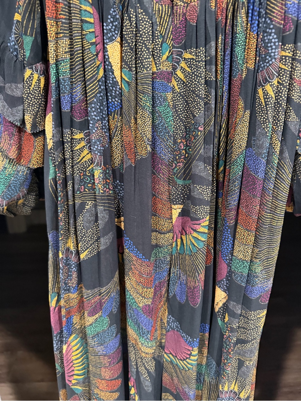 FARM Rio Multicolor Floral Pleated Maxi Dress in Navy - Picture 4 of 5